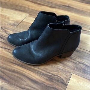 Lucky Brand Black Ankle Booties with Chunky Heel